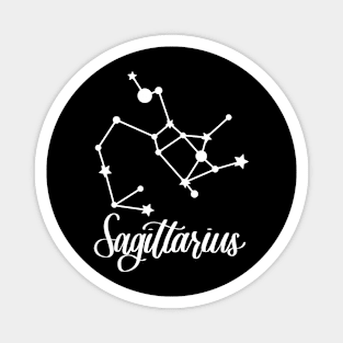 Sagittarius Zodiac Constellation in White Magnet